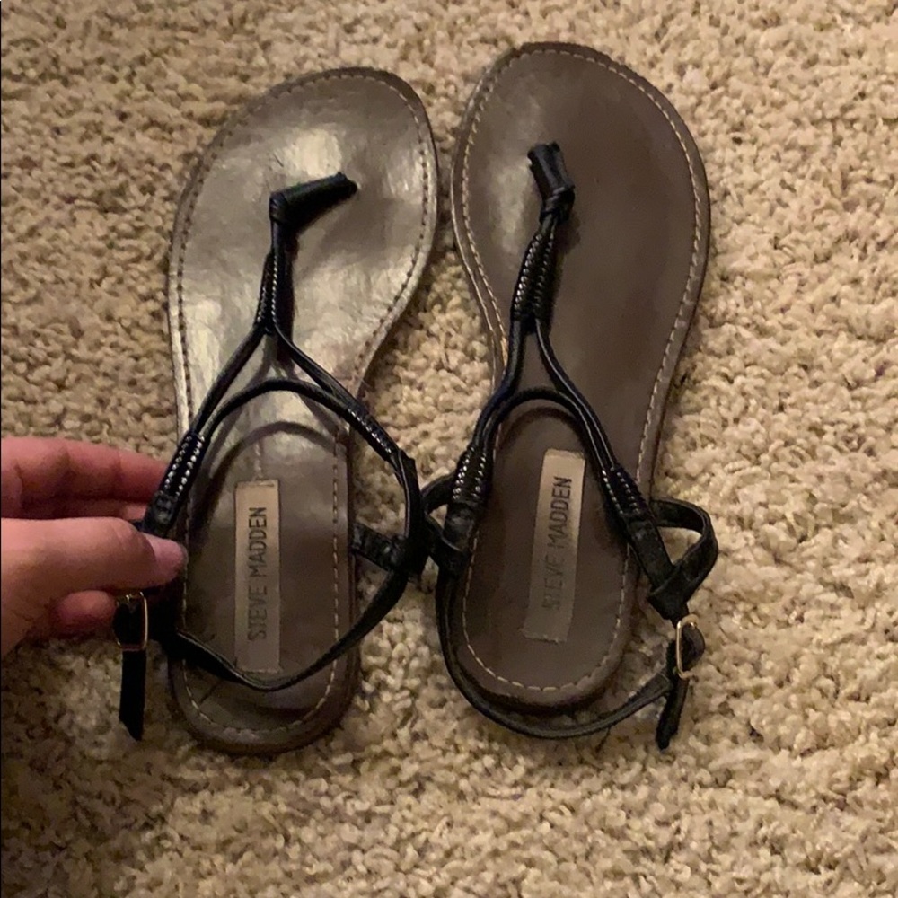 Steve Madden Black Sandals